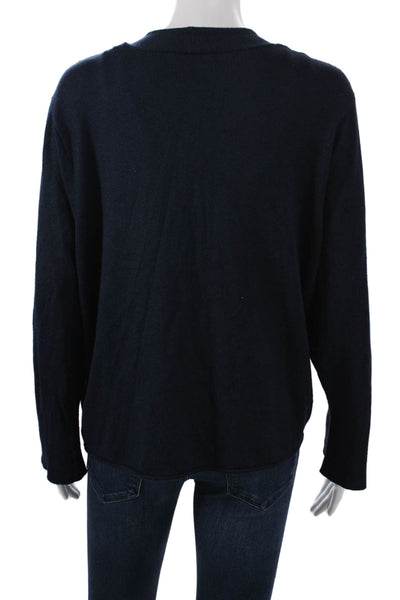 Sigrid Olsen Women Dark Blue Cardigan Sweater Long Sleeve Size XL