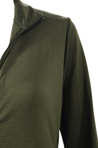 Adidas Womens Windbreaker Army Green High Neck Zip Polyester Blend Size S