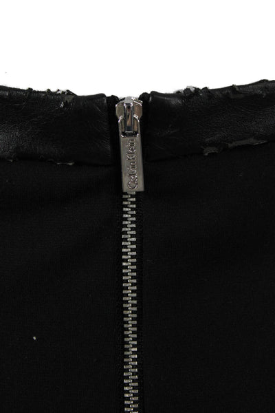 Calvin Klein Womens Black Plaid Pencil Skirt 100% Polyurethane Size 8