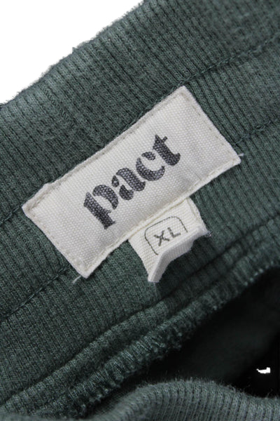 Pact Womens Cargo Jogger Pants Green Drawstring 70% Organic Cotton Size XL