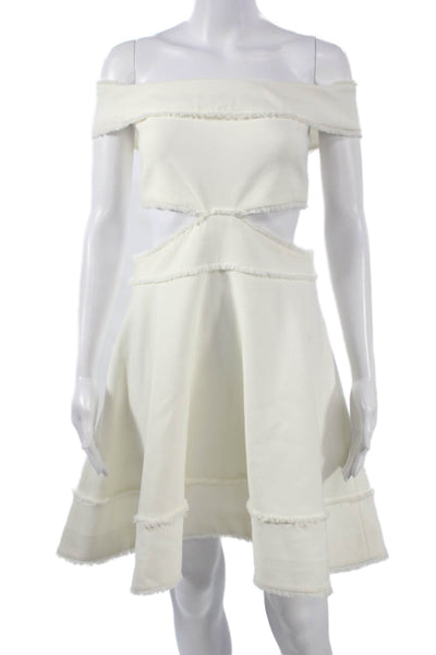 Cinq A Sept Womens Fit & Flare Mini Dress White Size 12