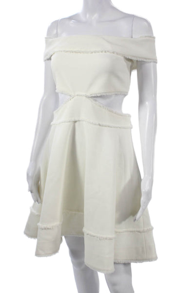 Cinq A Sept Womens Fit & Flare Mini Dress White Size 12