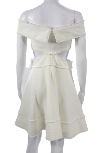 Cinq A Sept Womens Fit & Flare Mini Dress White Size 12