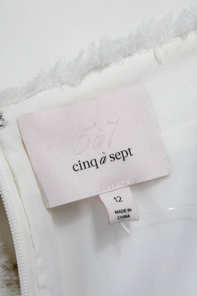 Cinq A Sept Womens Fit & Flare Mini Dress White Size 12
