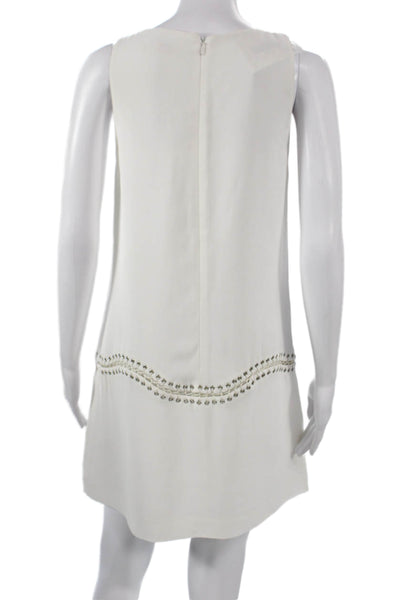 Ramy Brook Womens White V Neck Sleeveless Shift Dress Short Size 2
