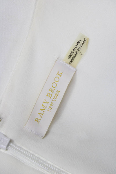 Ramy Brook Womens White V Neck Sleeveless Shift Dress Short Size 2