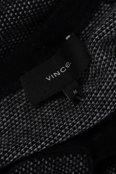 Vince Mens Henley Pullover Dark Gray Wool Cashmere Button Long Sleeve Size M