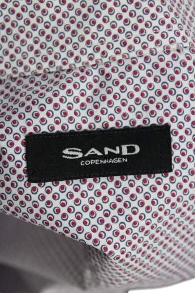Sand Copenhagen Mens Dress Shirt Point Collar White Cotton Size M