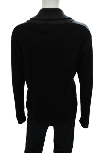 Calvin Klein Mens Cardigan Black Button Long Sleeve Cotton Acrylic Size L
