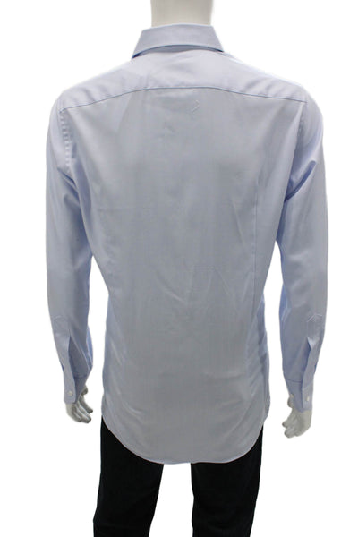 Indochino Mens Cotton Collared Long Sleeve Casual Button-Down Shirt Blue Size L