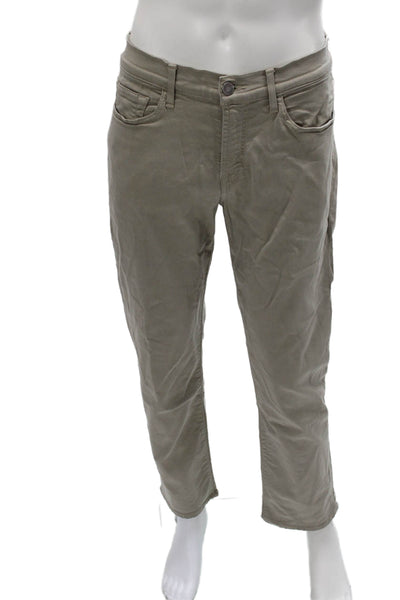 7 For All Mankind Mens Cropped Khakis Gray Button Fly Size 32