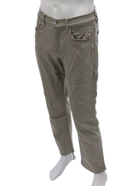 7 For All Mankind Mens Cropped Khakis Gray Button Fly Size 32