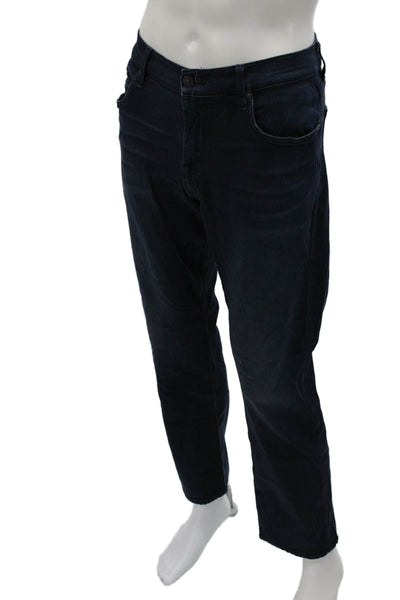 AG Adriano Goldschmied Mens Straight Jeans Dark Blue Button Fly Size 32