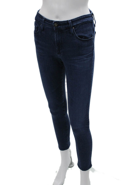 AG Adriano Goldschmied Womens Dark Blue High Rise Ankle Skinny Jeans Size 26