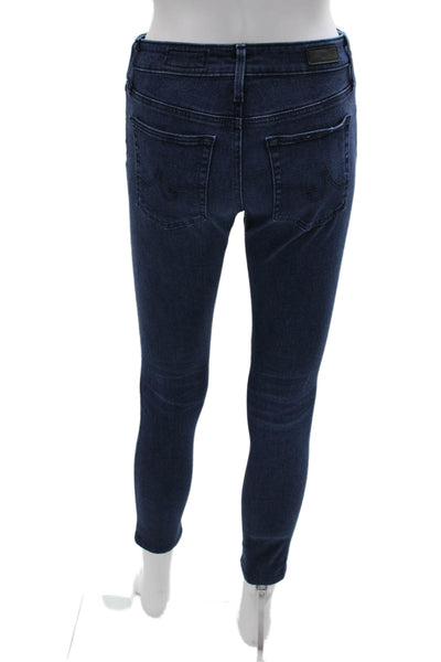 AG Adriano Goldschmied Womens Dark Blue High Rise Ankle Skinny Jeans Size 26