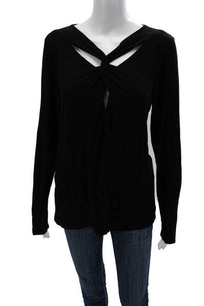 BCBGMAXAZRIA Women Black Long Sleeve Blouse Size L