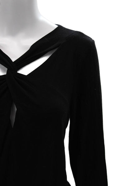 BCBGMAXAZRIA Women Black Long Sleeve Blouse Size L