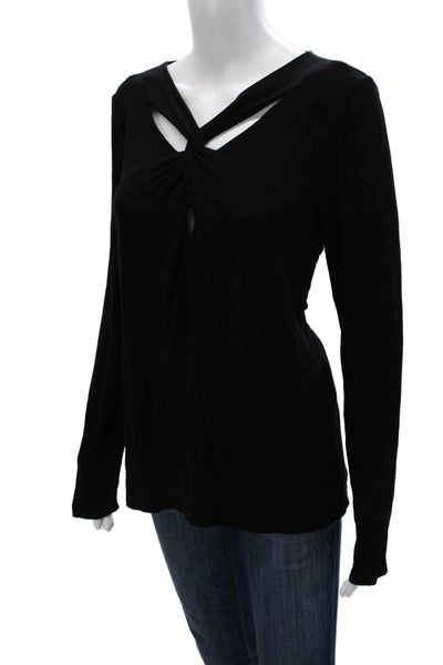 BCBGMAXAZRIA Women Black Long Sleeve Blouse Size L