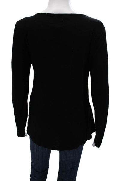 BCBGMAXAZRIA Women Black Long Sleeve Blouse Size L