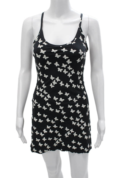 Outdoor Voices Womens Slip Tank Dress Black Butterfly Graphic Size 2XS