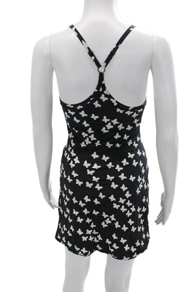 Outdoor Voices Womens Slip Tank Dress Black Butterfly Graphic Size 2XS