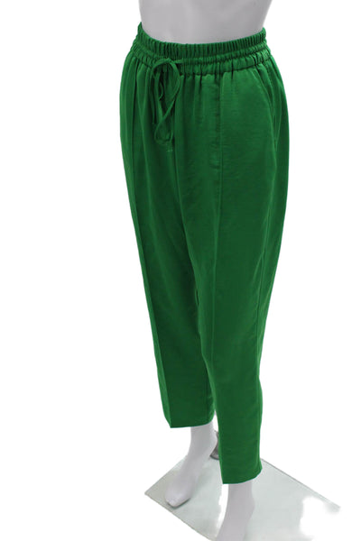 Zara Womens Green Jogger Sweatpants Drawstring 100% Polyester Size XS