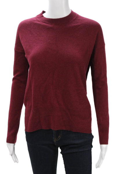 Theory Women Red Cashmere Blend Crew Neck Long Sleeve Pullover Sweater Size PP