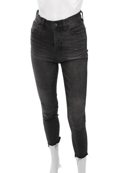 Madewell Women Skinny Ankle Cropped Jeans Dark Gray Mid Rise Size 24