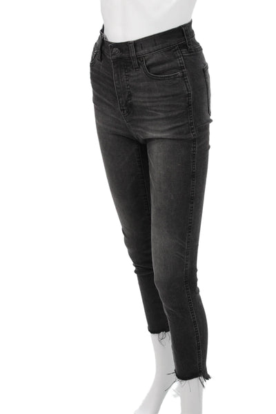 Madewell Women Skinny Ankle Cropped Jeans Dark Gray Mid Rise Size 24