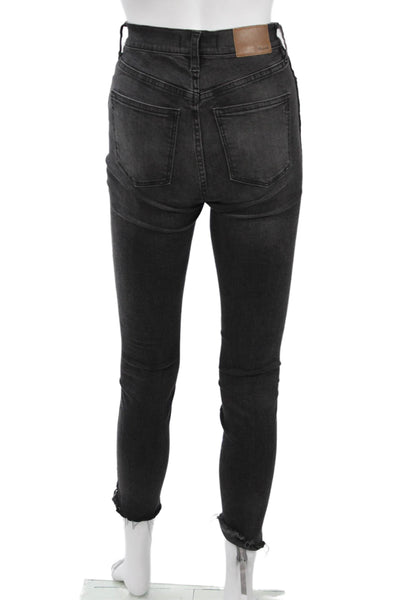 Madewell Women Skinny Ankle Cropped Jeans Dark Gray Mid Rise Size 24