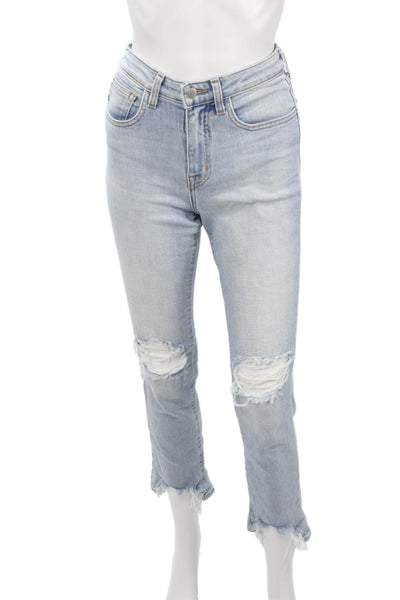 L'Agence Women Cropped Skinny Jeans Light Blue Size 25