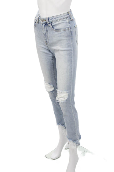 L'Agence Women Cropped Skinny Jeans Light Blue Size 25