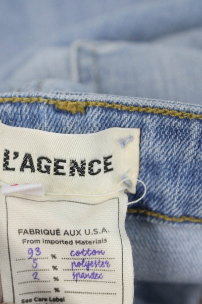 L'Agence Women Cropped Skinny Jeans Light Blue Size 25