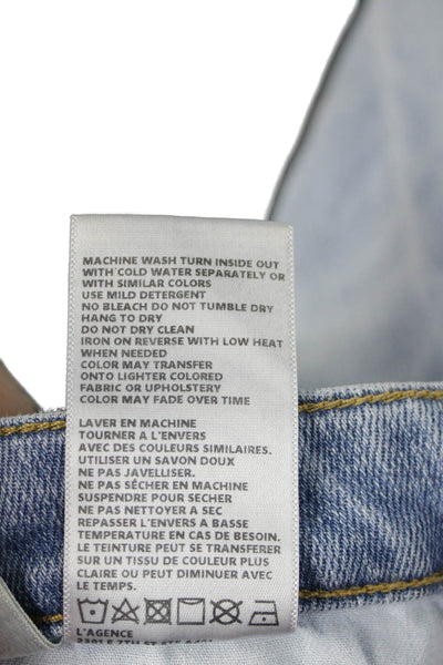 L'Agence Women Cropped Skinny Jeans Light Blue Size 25
