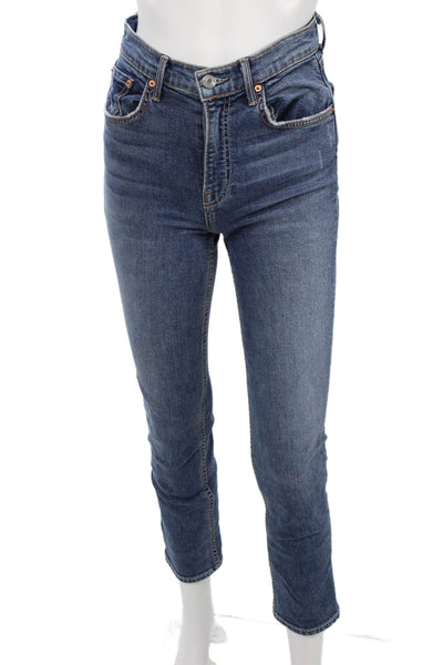 L'Agence Women Cropped Skinny Jeans Light Blue Size 25