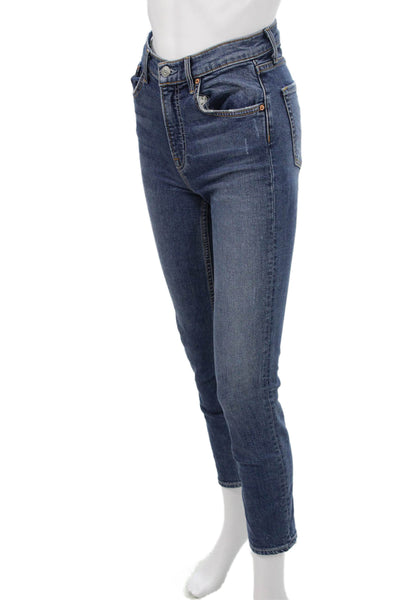 L'Agence Women Cropped Skinny Jeans Light Blue Size 25