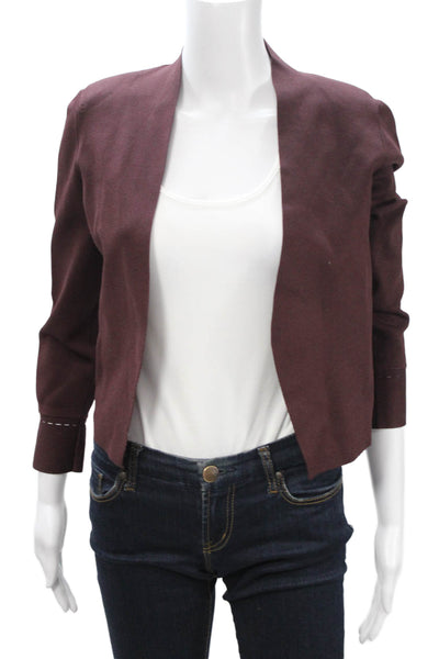 M.M. Lafleur Women Brown Long Sleeve Blazer Viscose Blend Size XS