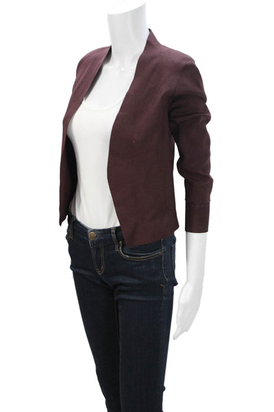 M.M. Lafleur Women Brown Long Sleeve Blazer Viscose Blend Size XS