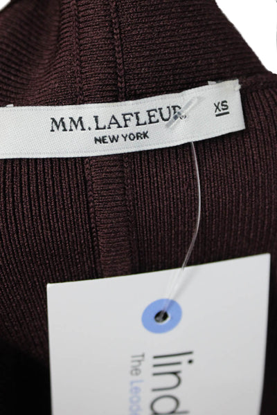 M.M. Lafleur Women Brown Long Sleeve Blazer Viscose Blend Size XS