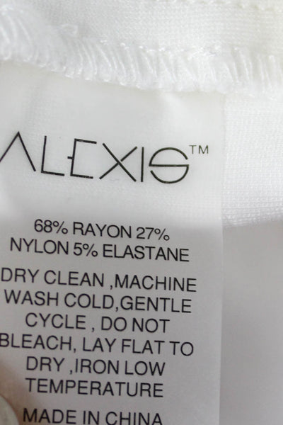 Alexis Women Bodycon Sheath Midi Dress White Long Sleeve Size XS