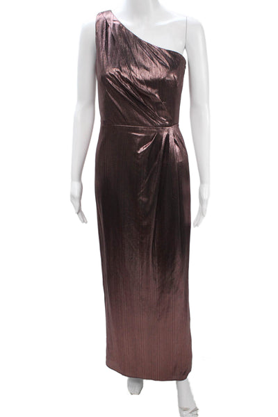 Marchesa Notte Women Sheath Maxi Dress Brown Sleeveless Zip Polyester Size 0