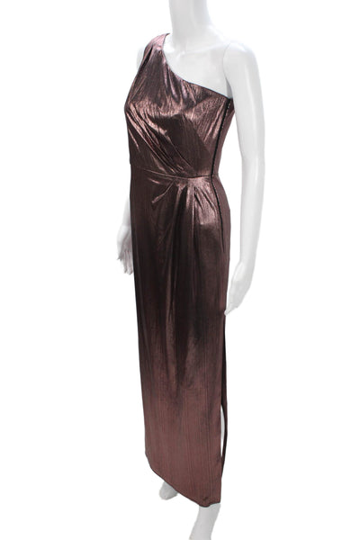 Marchesa Notte Women Sheath Maxi Dress Brown Sleeveless Zip Polyester Size 0