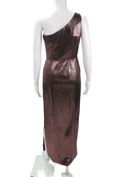 Marchesa Notte Women Sheath Maxi Dress Brown Sleeveless Zip Polyester Size 0