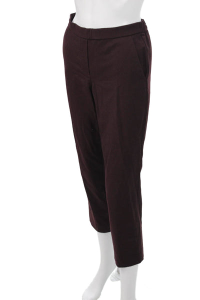 Theory Womens Ankle Cropped Dress Pants Brown Wool Size 00