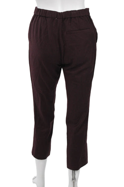 Theory Womens Ankle Cropped Dress Pants Brown Wool Size 00