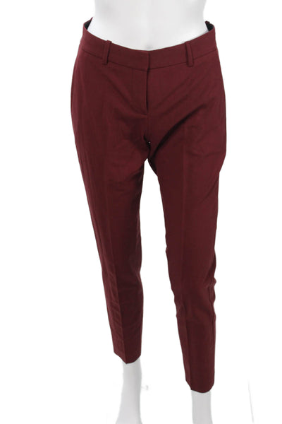 Theory Unisex Ankle Dress Pants Red Wool Button Size 00
