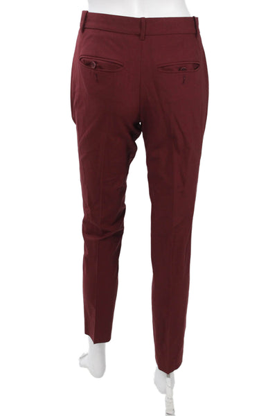 Theory Unisex Ankle Dress Pants Red Wool Button Size 00