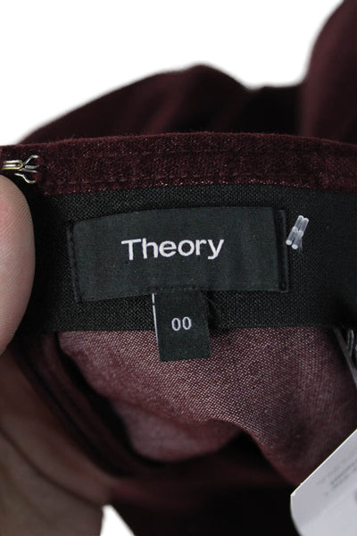 Theory Women Ankle Jeggings Brown Cotton Hook Eye Petite Size 00