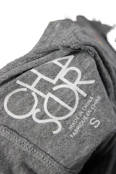 Chaser Women Jersey T-Shirt Gray Graphic Long Sleeve Size S