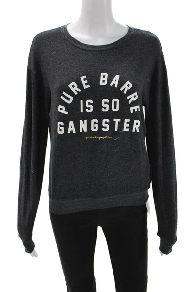 Spiritual Gangster Womens Pullover Sweatshirt Dark Gray Graphic Crew Neck Size S